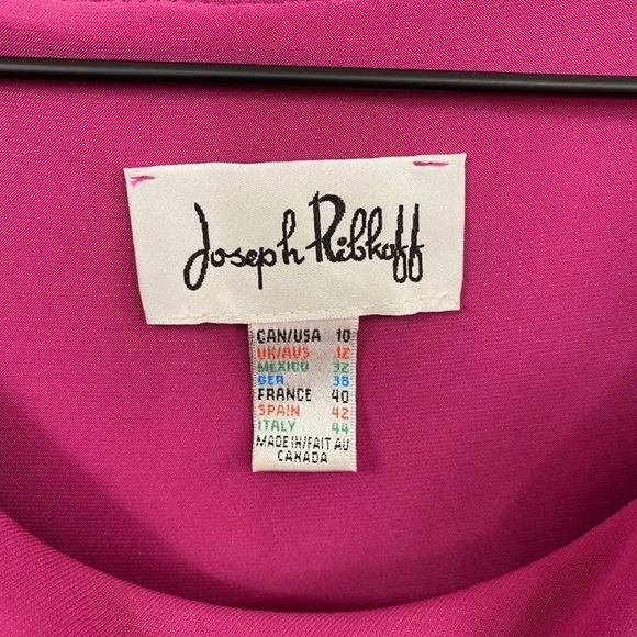Joseph Ribkoff | Hot Pink 3/4 Sleeve Layered Dress - Picture 4 of 4